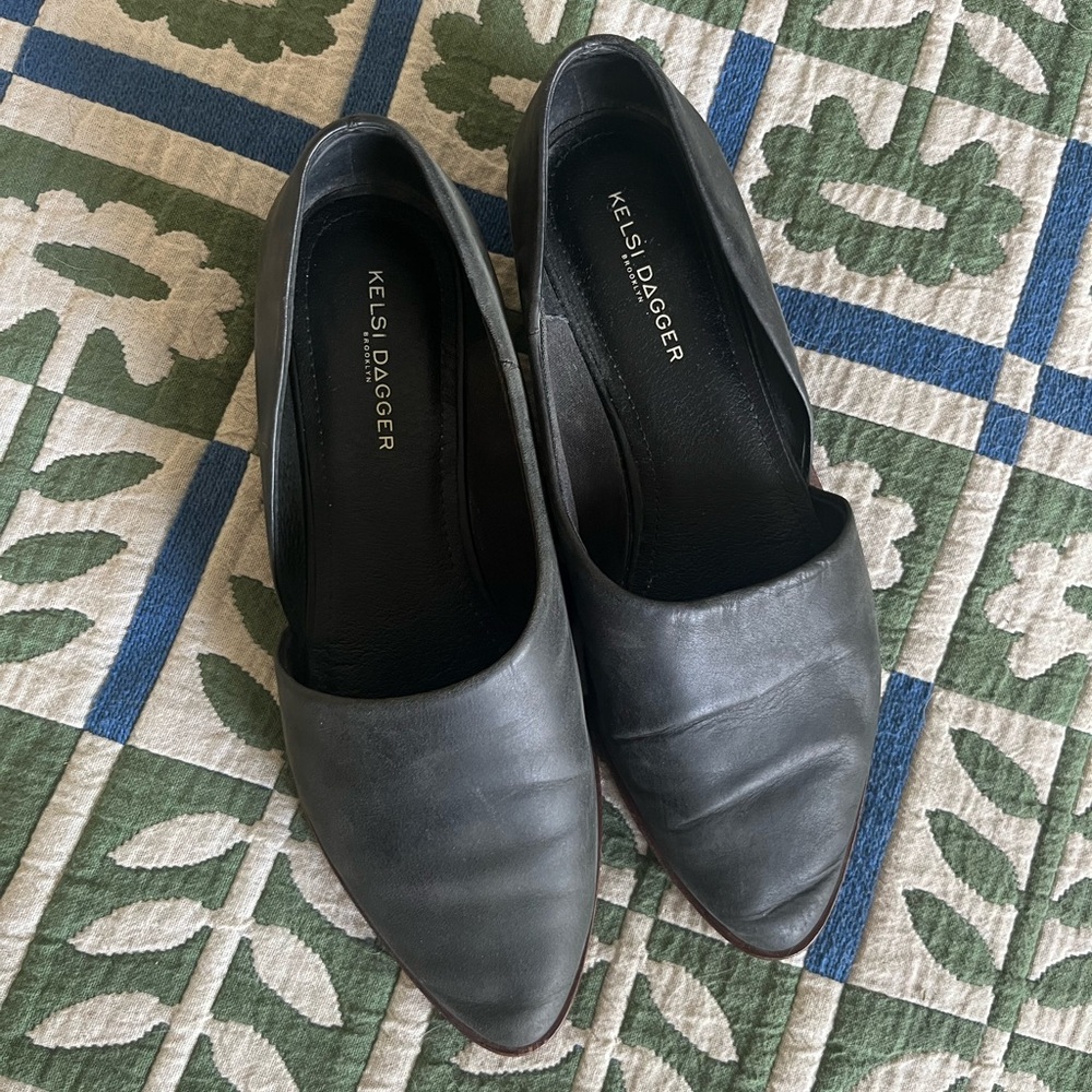 Kelsi Dagger Women's Gray Leather Loafers